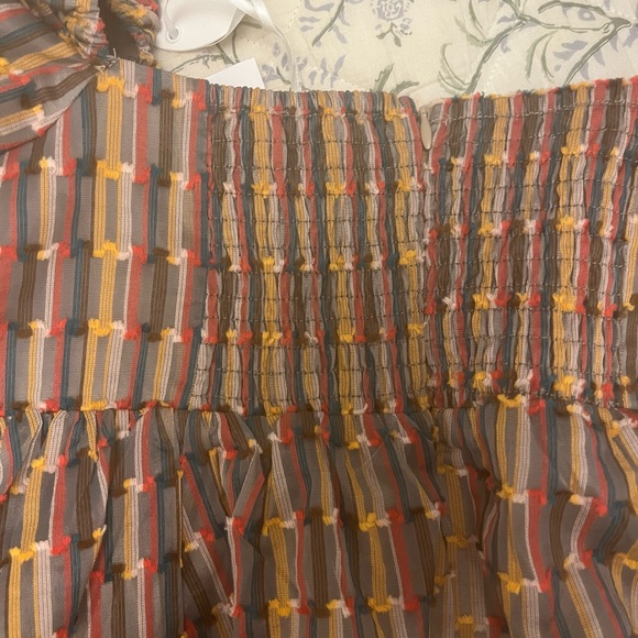 NWT Small, lined, babydoll puff sleeve mini dress perfect for fall - Picture 5 of 5